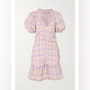 Ganni Pastel Plaid Mini Dress